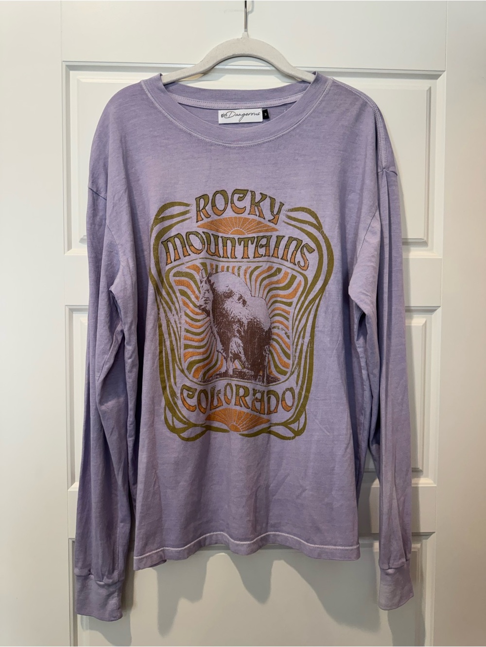 NWT M GIRL DANGEROUS Purple Long Sleeve Boyfriend Rocky Mountain Shirt